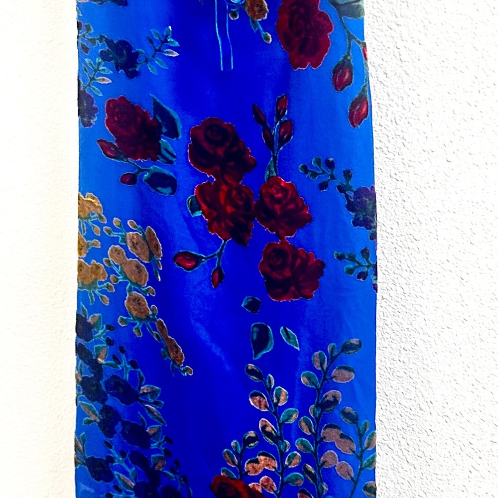 Cider Blue and Red Sleeveless Maxi Sundress
